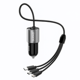 DUDAO R5ProN 3.4A Aluminum Alloy Car Charger with 1 USB Port & Built-in 3-in-1 Charging Cable