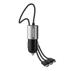 DUDAO R5ProN 3.4A Aluminum Alloy Car Charger with 1 USB Port & Built-in 3-in-1 Charging Cable