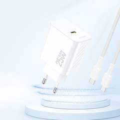 Dudao A27 25 W GaN USB‑C Wall Charger – White
