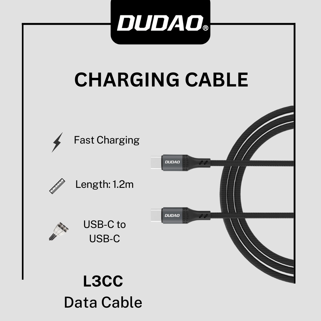 60W Type-C to Type-C Fast Charging Cable – Dudao.pk