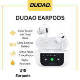 Dudao U19 In-Ear TWS Wireless Bluetooth 5.3 Earpods With LED Display – White