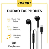DUDAO X3C Type-C Wired Earphones | Best Earbuds in Pakistan – Dudao.pk