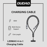 Dudao L20MAX 4-in-1 65W Fast Charging Cable (1.5m) – Price in Pakistan