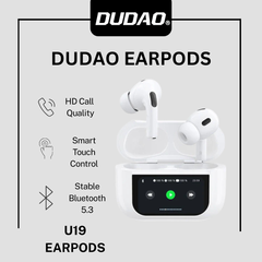Dudao U19 In-Ear TWS Wireless Bluetooth 5.3 Earpods With LED Display – White