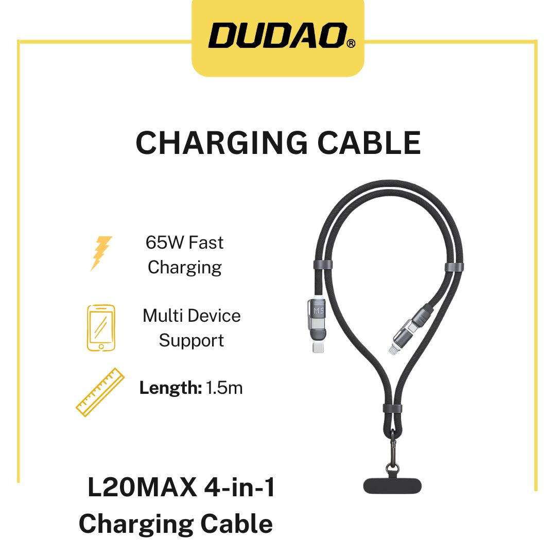 Dudao L20MAX 4-in-1 65W Fast Charging Cable (1.5m) – Price in Pakistan