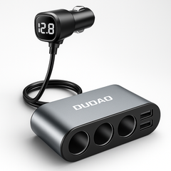 DUDAO R1PRO 3.4A Car Charger With 2USB 3 Lgnitors And LED Display-R1PRO