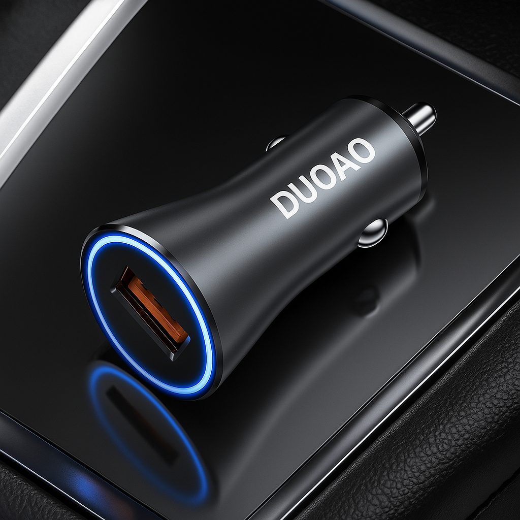DUDAO R4MAX 55W PD & QC3.0 Metal Car Charger (USB + Type-C)