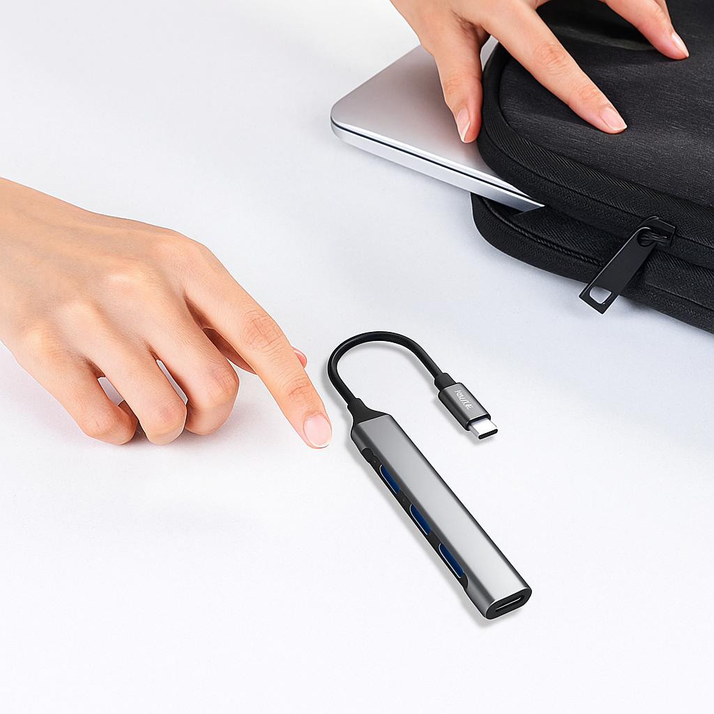 Dudao HUB 4-in-1 USB-C to 4x USB-A (3×USB2.0 / 1×USB3.0) | 6.3cm | Black | A16T