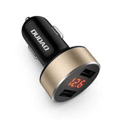 DUDAO R1s Dual USB 3.4A Fast Car Charger with Voltage Digital Display