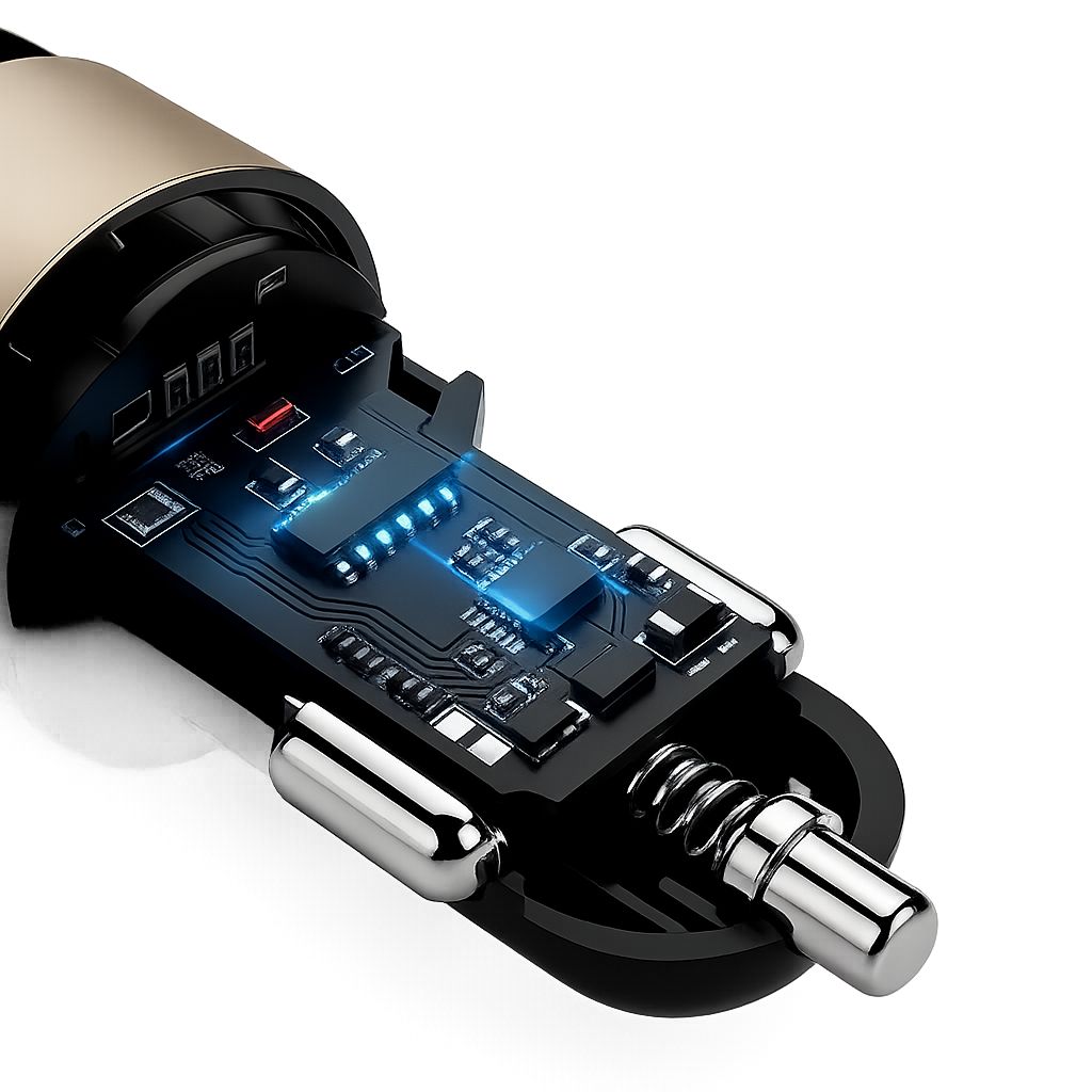 DUDAO R1s Dual USB 3.4A Fast Car Charger with Voltage Digital Display