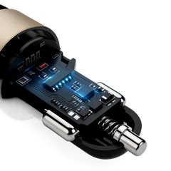DUDAO R1s Dual USB 3.4A Fast Car Charger with Voltage Digital Display
