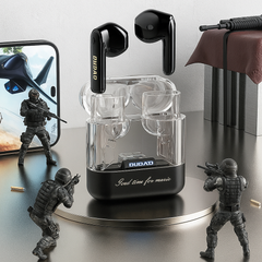Dudao U18Pro TWS Earbuds – Black, Bluetooth 5.3, Transparent Case
