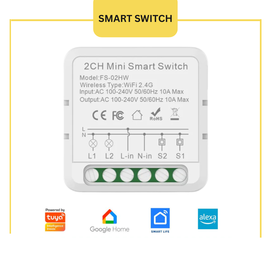 2 Gang WiFi Smart Switch 16A 