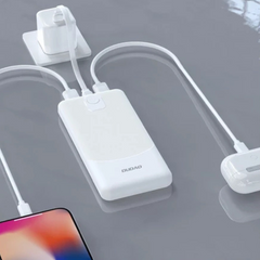 Dudao K10Pro 20000 mAh Power Bank – Dual USB-A Fast Charging (White)