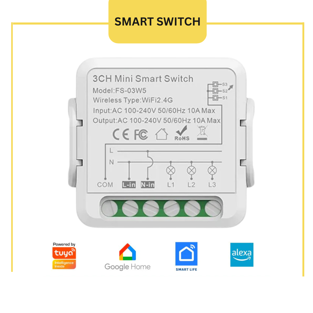 3 Gang WiFi Smart Switch 10A