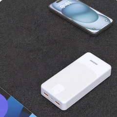 Dudao K10Pro 20000 mAh Power Bank – Dual USB-A Fast Charging (White)