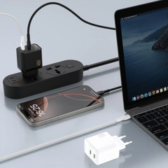 Dudao A28PC EU 45 W GaN USB-C Wall Charger with 1 m USB-C Cable – White