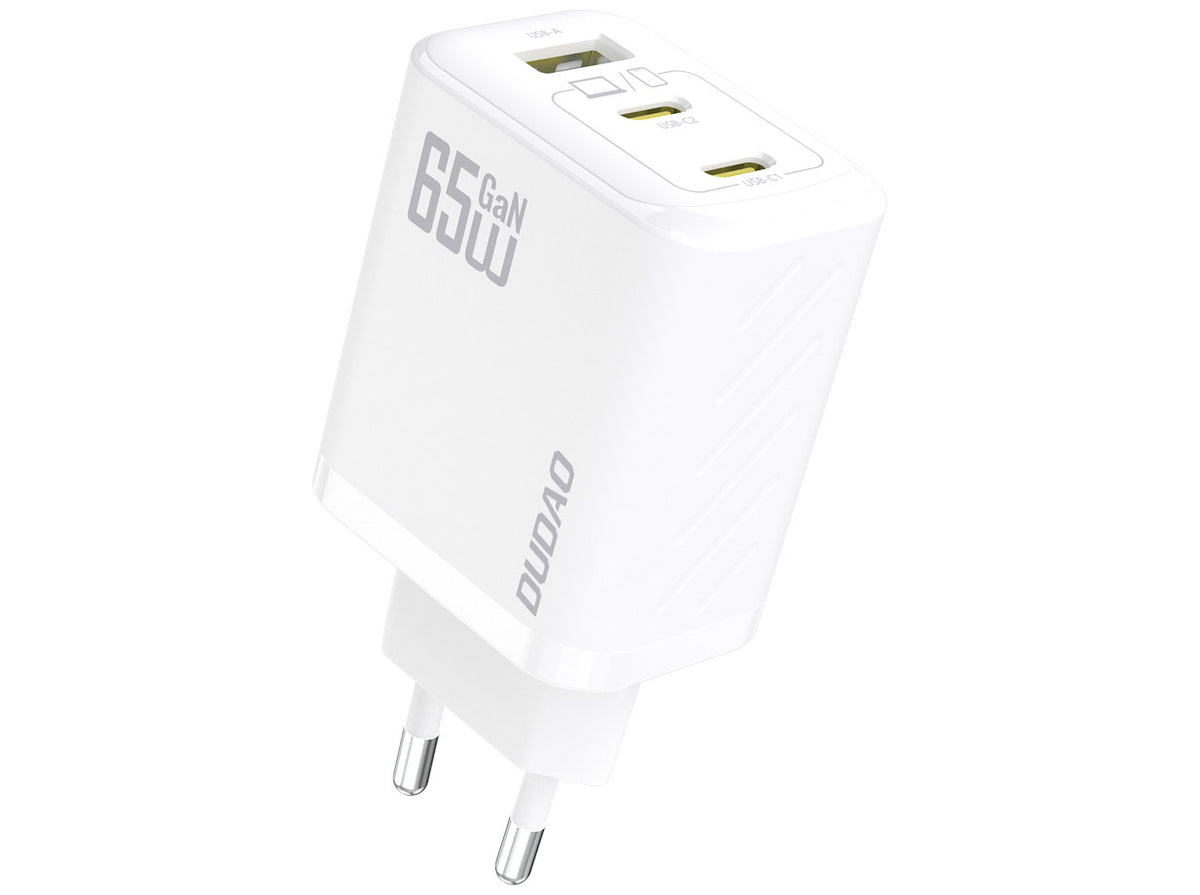 Dudao A29EU 65 W GaN Wall Charger with 2×USB‑C + 1×USB‑A – White