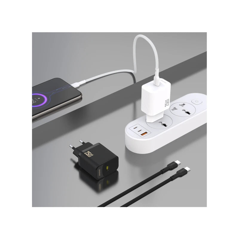 Dudao A27CEU AC Wall Charger with 25 W USB‑C Output and 1 m USB‑C Cable – Black