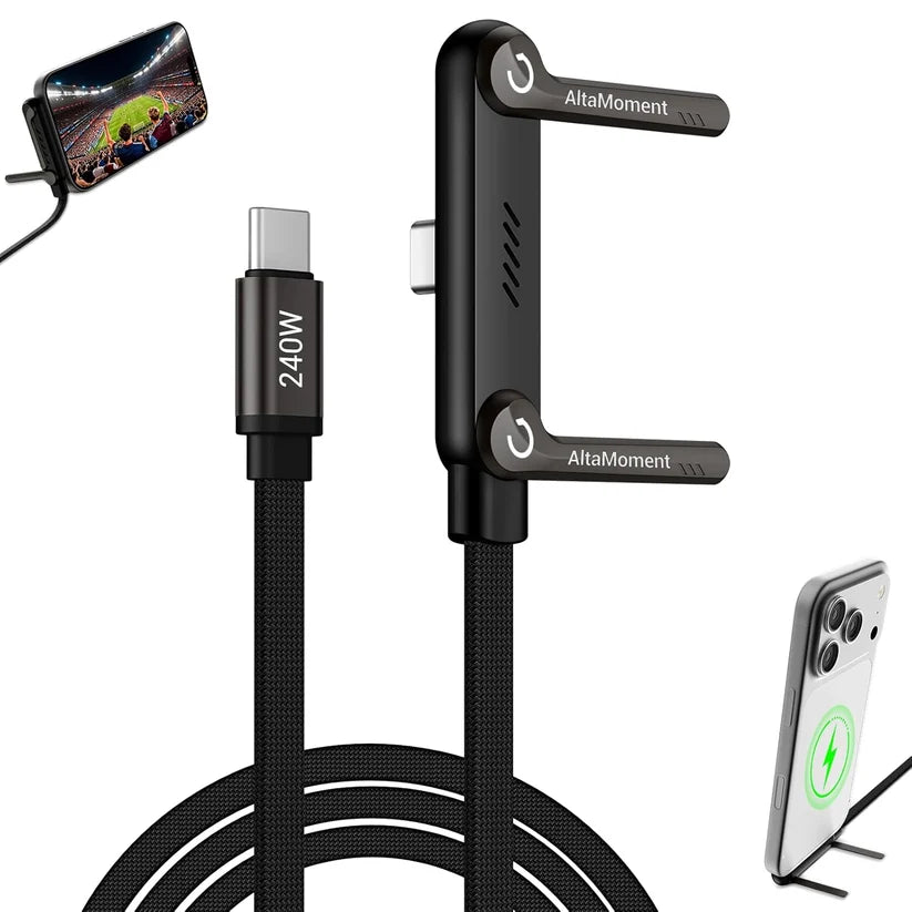 Dudao L34 240W Type-C Fast Charging Cable with 360° Foldable Stand