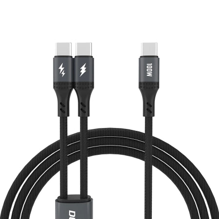 Dudao L3F 2-in-1 USB-C Cable 100W Fast Charging, 1.2m – Black